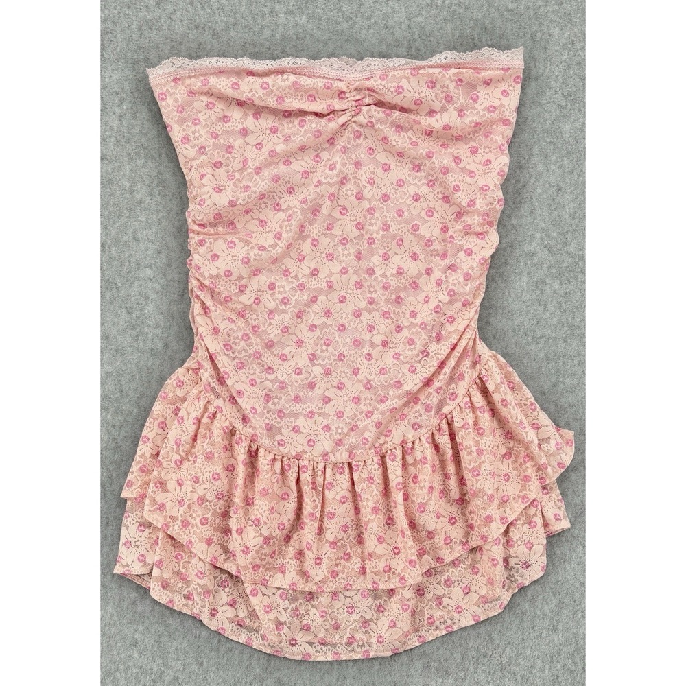 Victoria's Secret PINK LoveShackFancy Lace‎ Strapless Peplum Top M